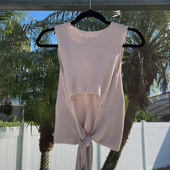 Tan Sweater Tank with tie - Picture 4 of 6